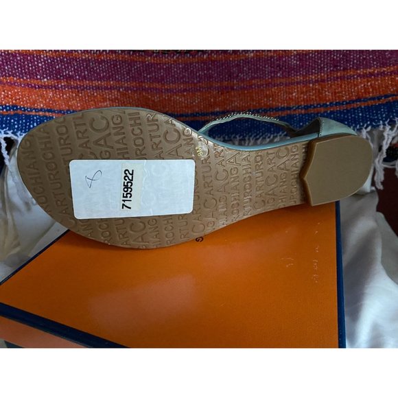 NIB Arturo Chiang blue sandal chain design back zip sz 8 - Picture 6 of 6